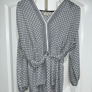 Max Studio Gray Wrap 3/4 Sleeve Blouse